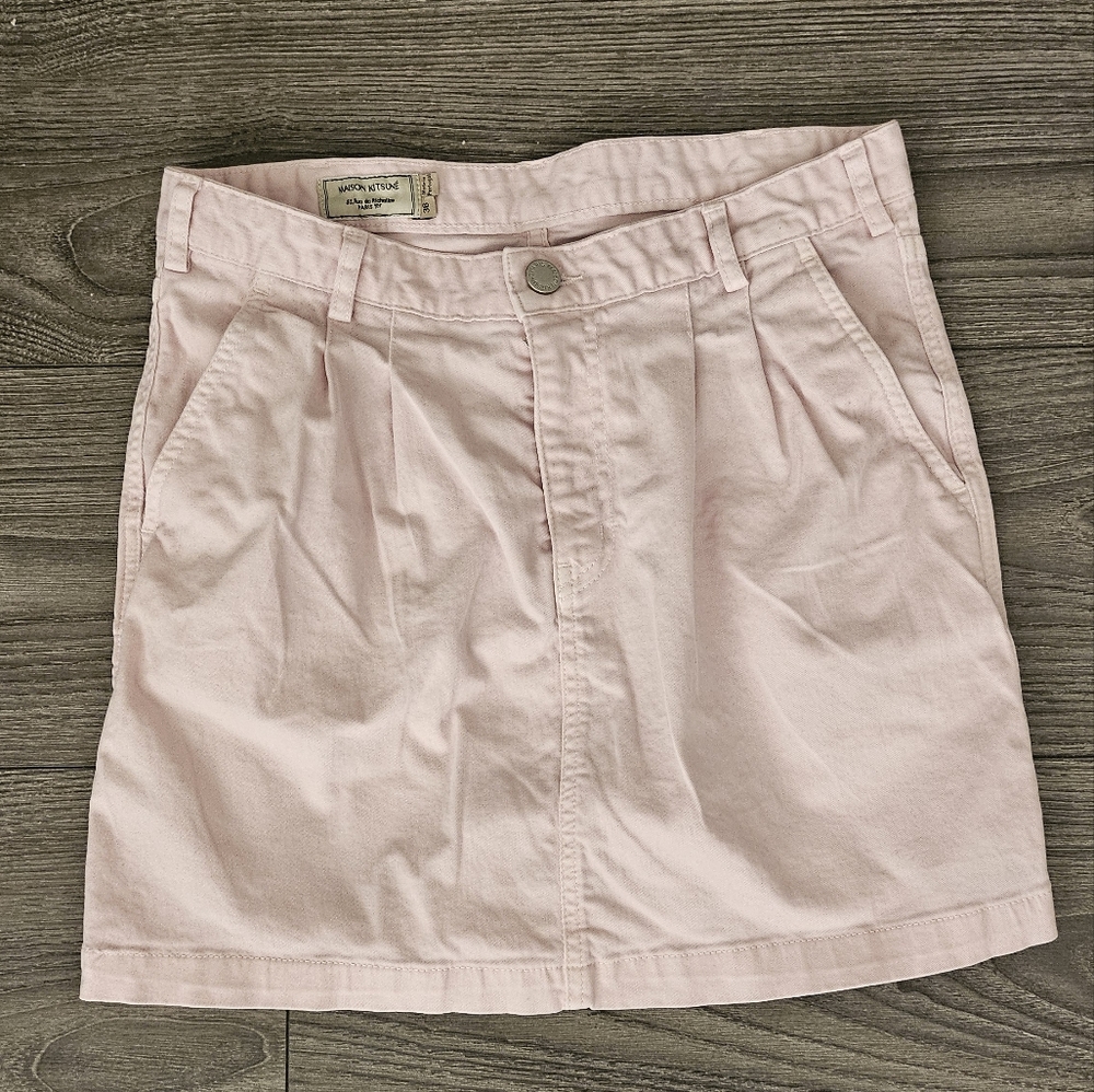 MAISON KITSUNE Pink Denim Skirt